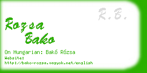 rozsa bako business card