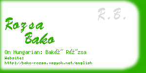 rozsa bako business card